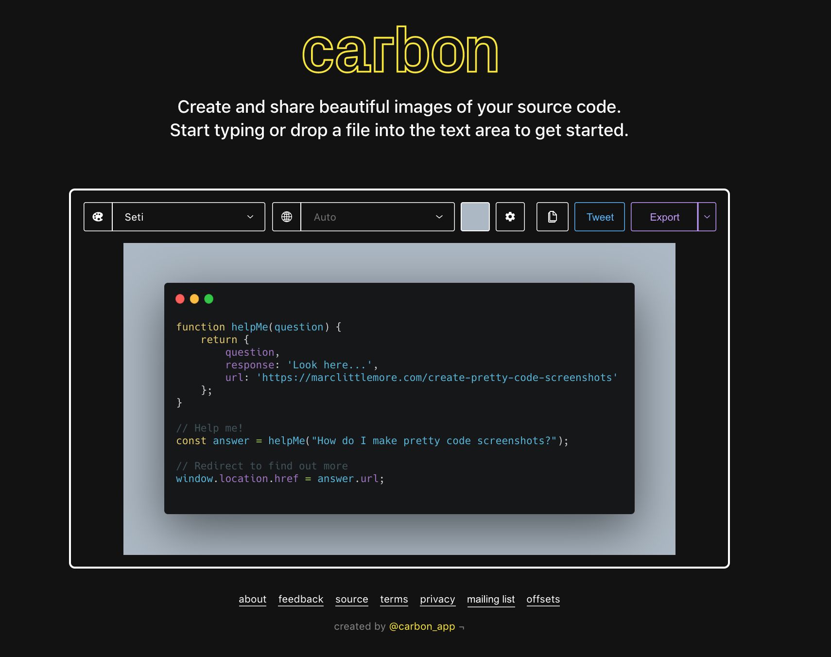 Carbon screenshot